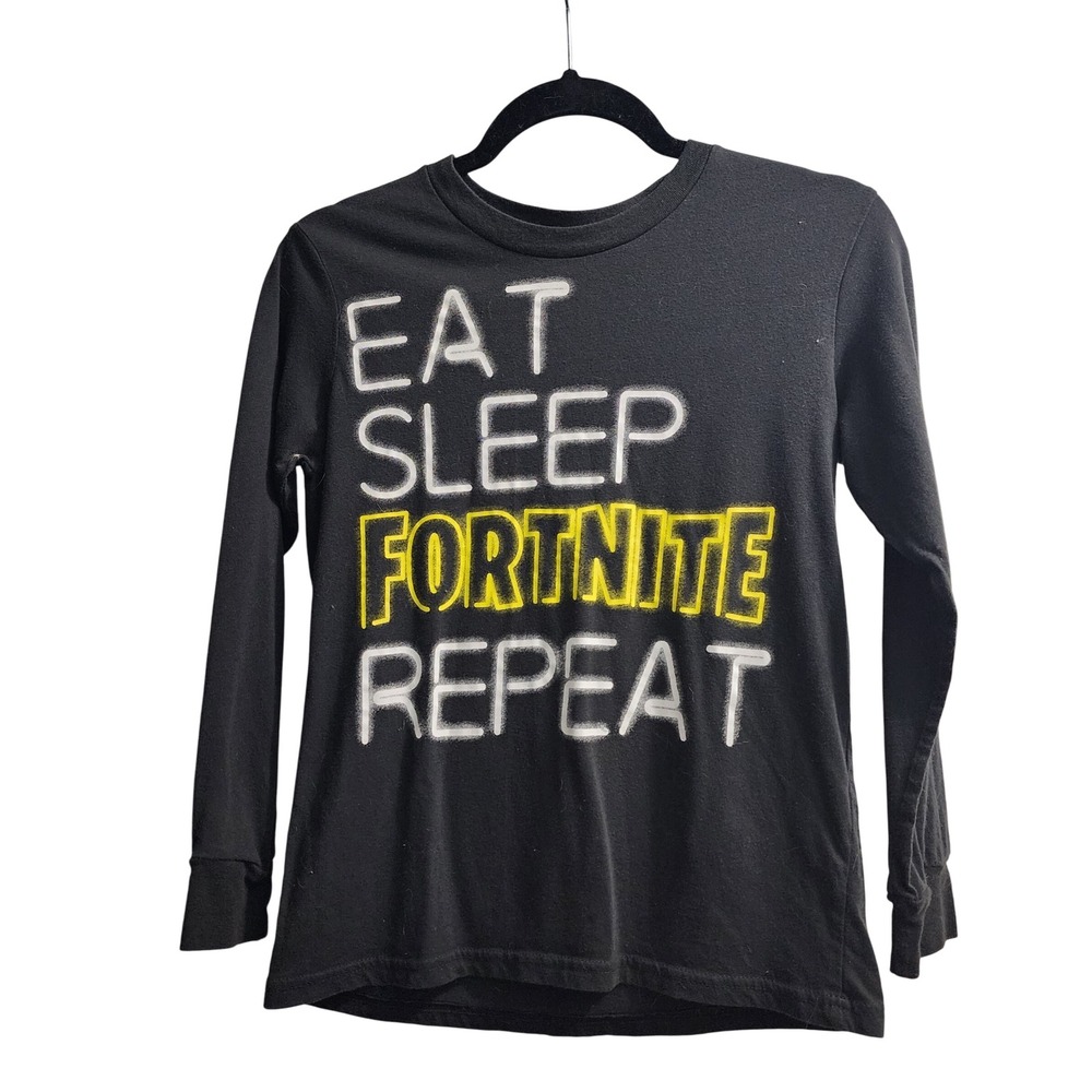 Fortnite Eat Sleep Repeat Long Sleeve Graphic Tee Kids Youth XLarge